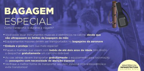 Ministério da Infraestrutura orienta sobre bagagens especiais.