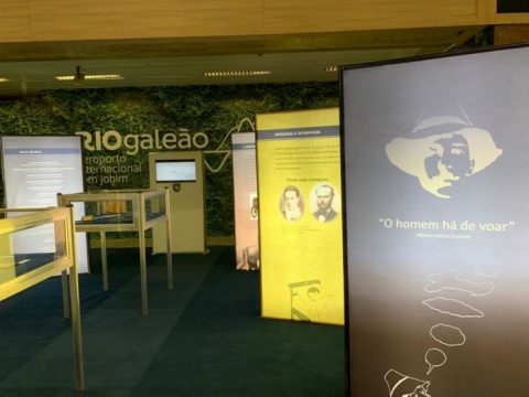 Aeroporto do Galeão recebe exposição sobre vida e obra de Santos Dumont