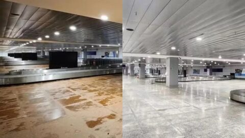 Limpeza do terminal de passageiros do aeroporto de Porto Alegre (RS) é concluída; veja fotos